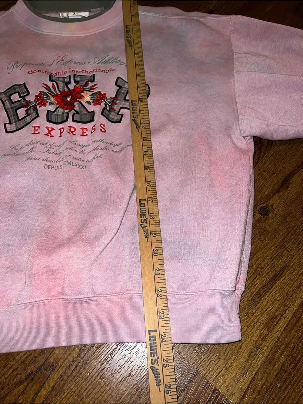 Vintage Express 90s Athletic Pink Embroidered Preppy Crewneck Pullover Size XS/S - Picture 7 of 10